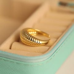 Radiant Ribbed Dome Ring