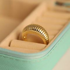 Radiant Ribbed Dome Ring