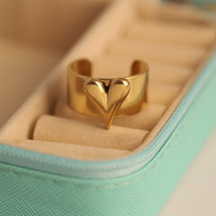 Bold Heart Adjustable Ring