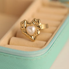 Molten Heart Pearl Ring