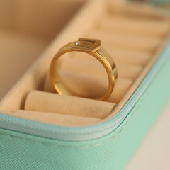 Golden Buckle Band Ring