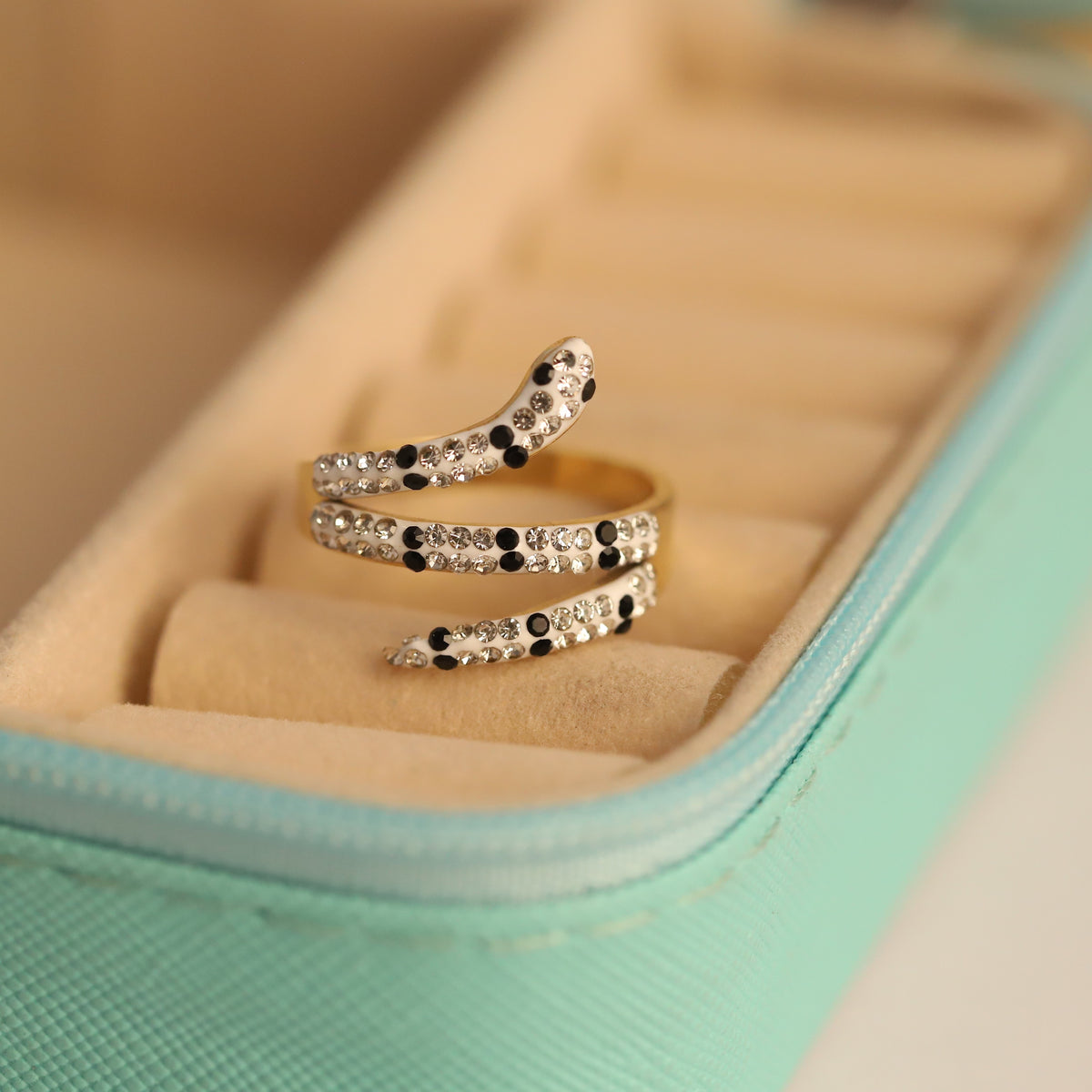Crystal Serpent Wrap Ring