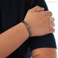 Onyx Dual-Tone Cable Bracelet