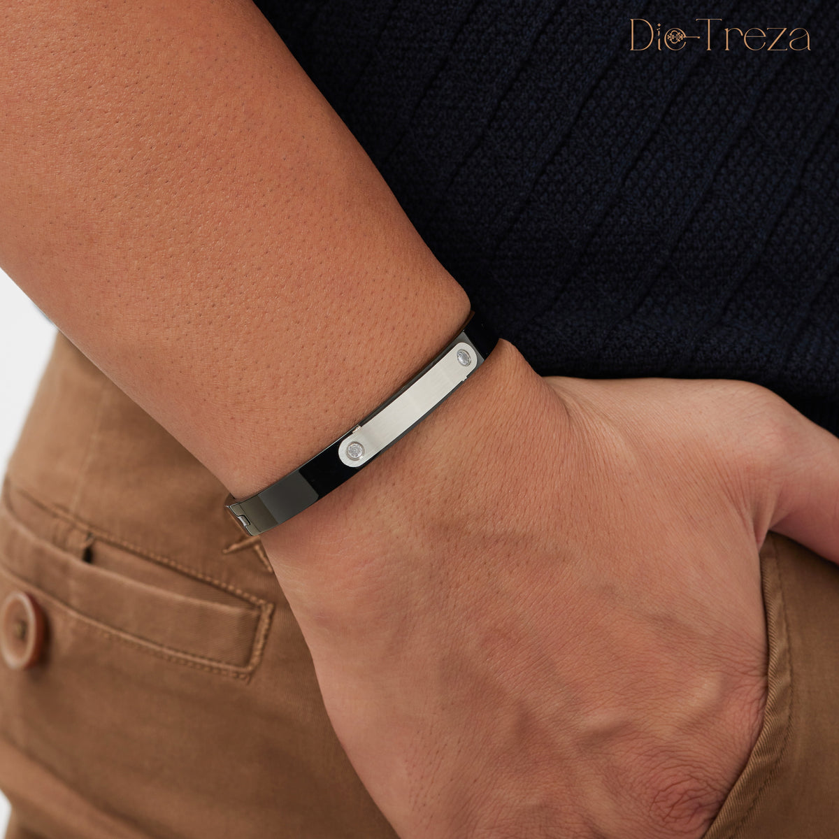 Steel & Black Dual Tone Bracelet