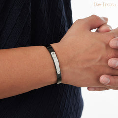 Steel & Black Dual Tone Bracelet