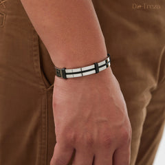 Steel & Black Dual Tone Bracelet