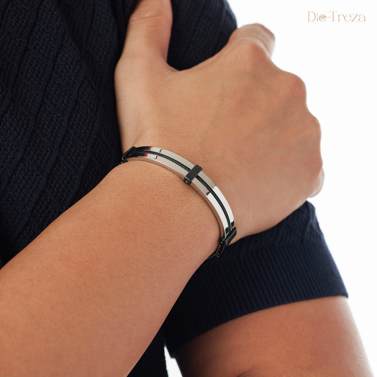 Steel & Black Dual Tone Bracelet