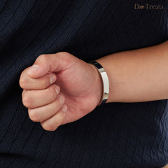 Steel & Black Dual Tone Bracelet