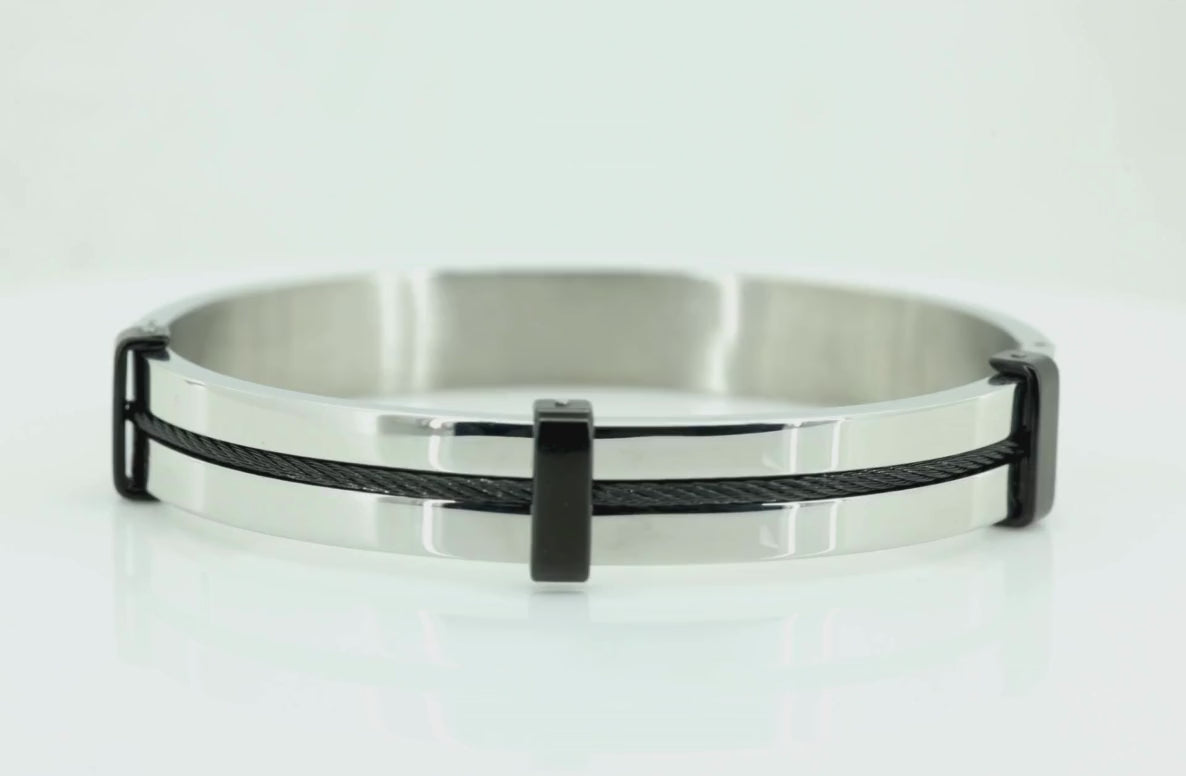 Steel & Black Dual Tone Bracelet