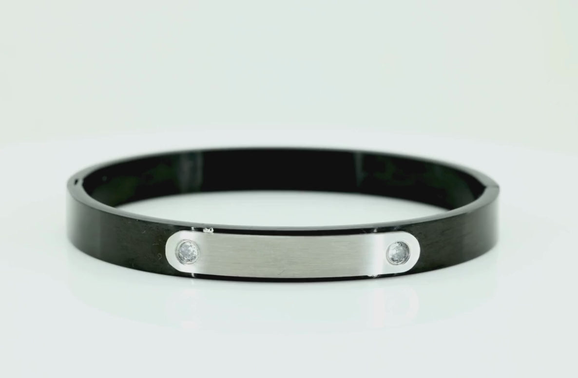 Steel & Black Dual Tone Bracelet