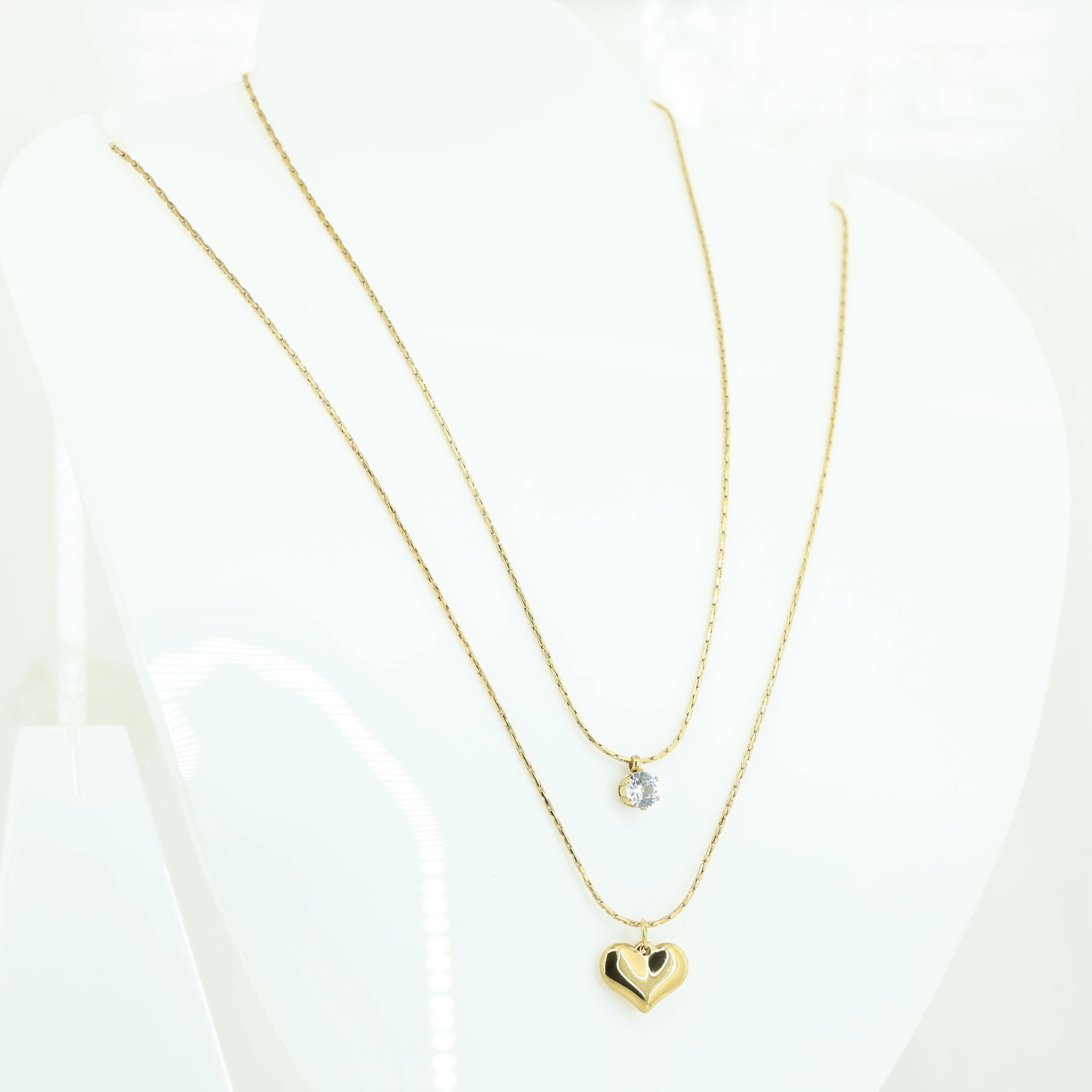 Black Heart Layered Necklace